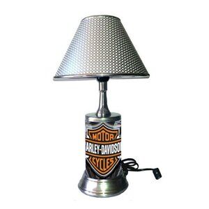 Harley-Davidson lamp with chrome finish shade
